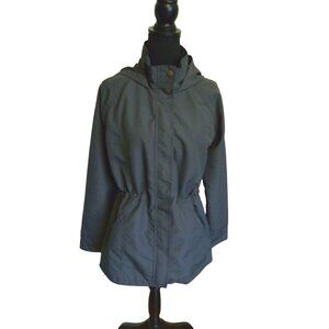 O'Neill Hooded Jacket Zippered Lined Pockets Drawstring Dark Grey Women's Size M
